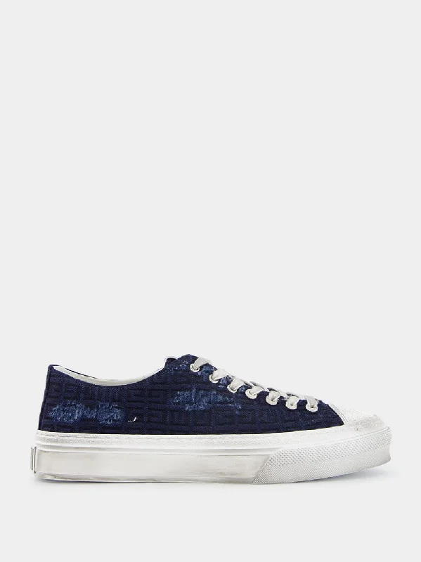 Shoes for walking long distances-City Logo Jacquard Low-Top Sneakers