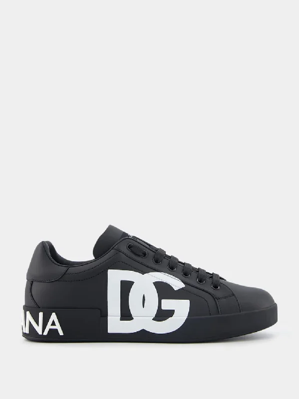 Shoes for performance training sessions-Portofino Logo-Print Sneakers