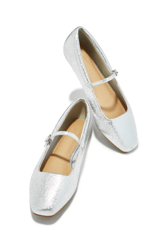 Flats shoes for all-year wear-Zoe Flats - Silver