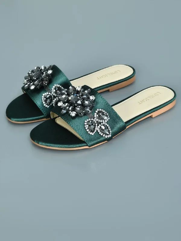 Flats with printed patterns-Stone Studded Flats