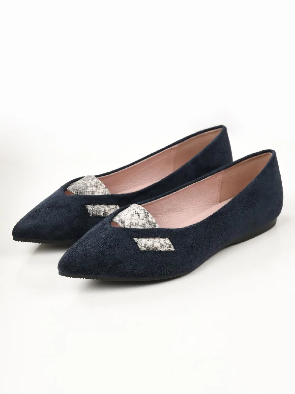 Printed Stripe Shoes - Navy Blue