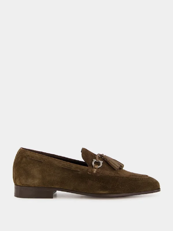 Brown Tassel Suede Moccasins