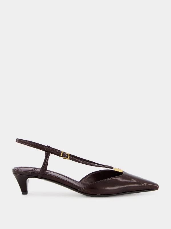 Brown FFold Slingbacks