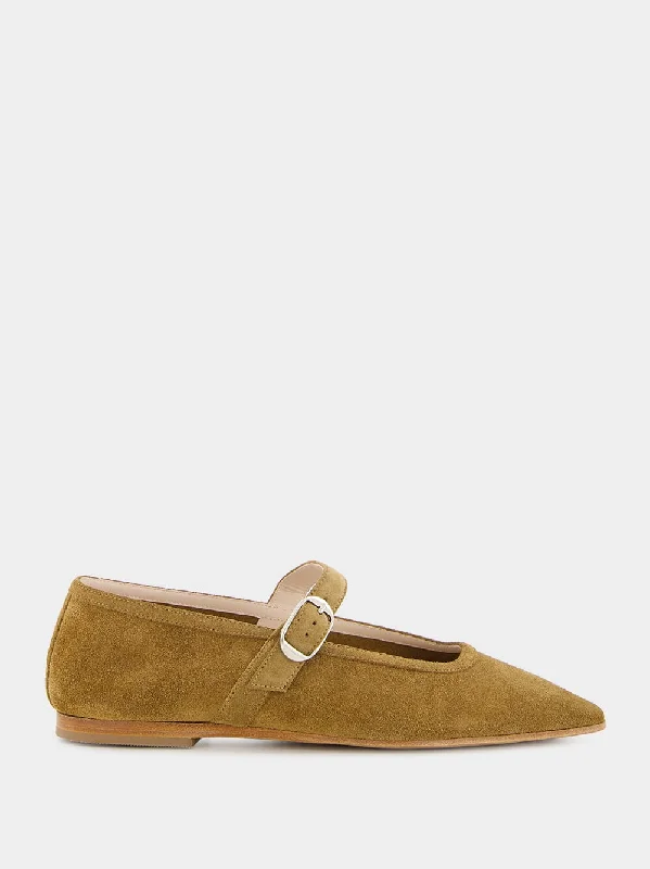 Taupe Suede Ballet Mary Jane