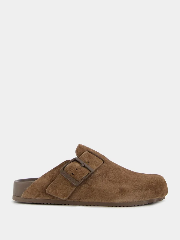 Sunday Brown Suede Calfskin Mule