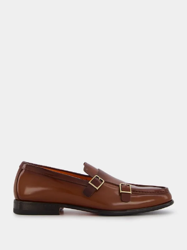 Double-Strap Leather Monk Shoes