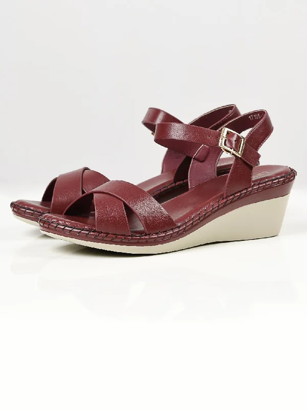 Crisscross Wedges - Maroon