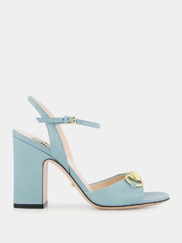 Light Blue Horsebit High Heels