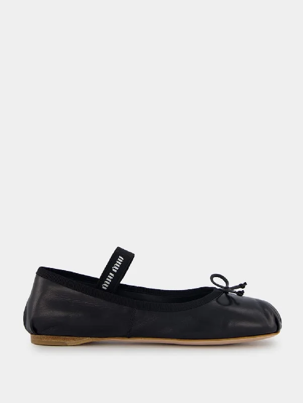 Flats for style-conscious women-Leather Black Ballet Flats