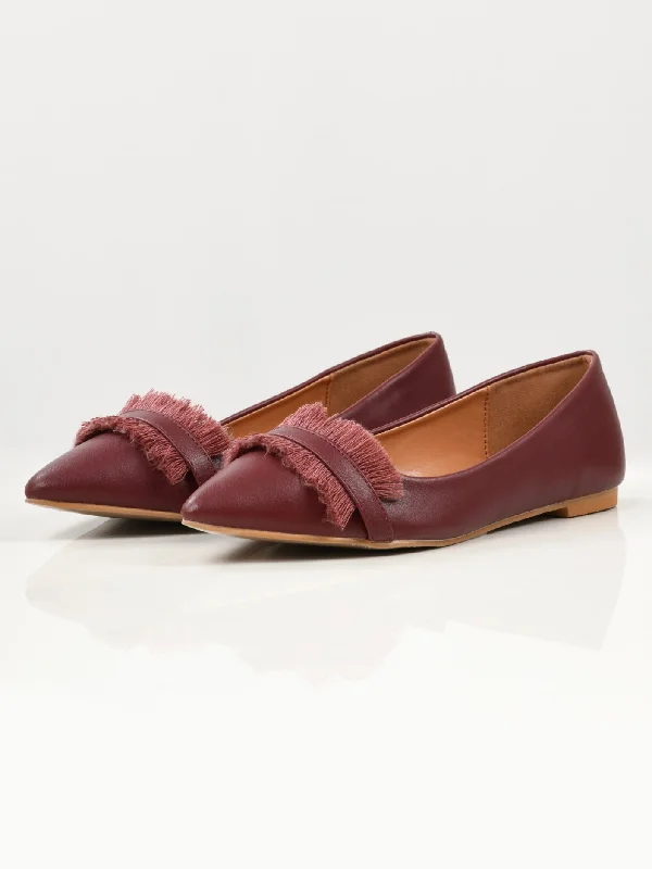 Fringe Shoes - Maroon