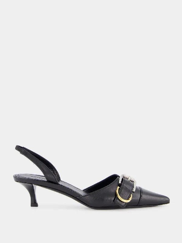 Black Voyou Slingbacks