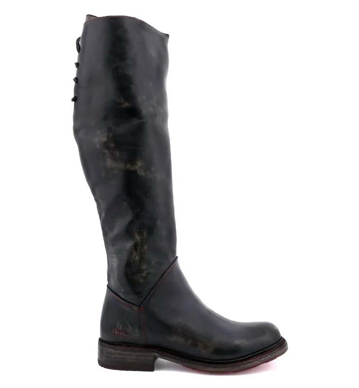 Chunky leather boots-Manchester Tall Boot In Black Lux