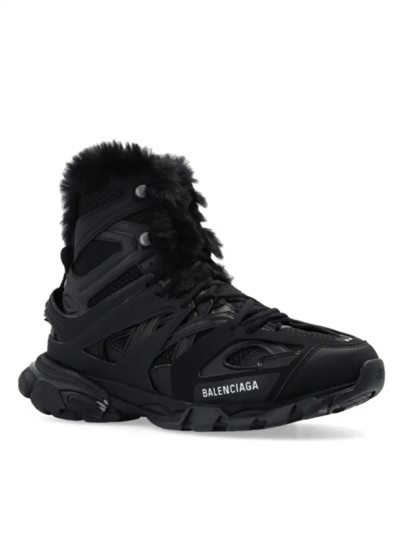 Shoes for running and gym workouts-Balenciaga Track Hike Faux Fur-Lined Sneakers 'black'