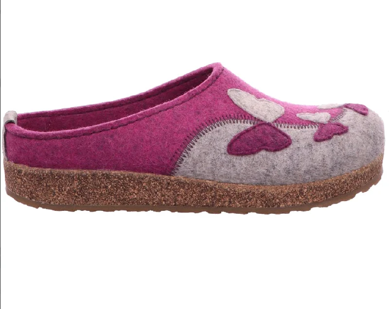 Slippers score climbs-Women's Haflinger Mariposa Silver Grey Mulberry