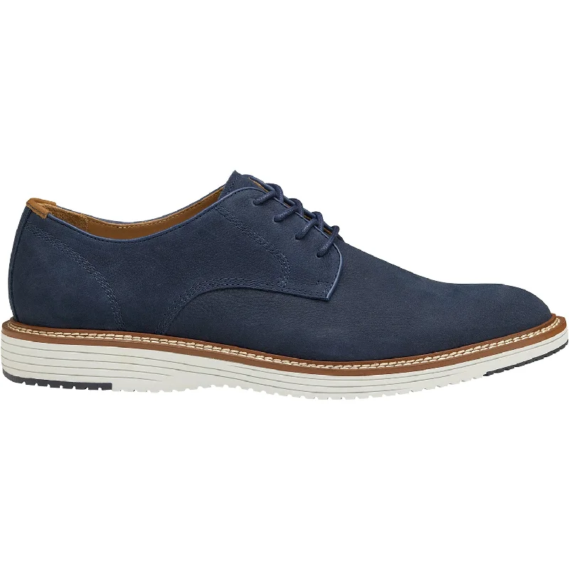 Fashion & Dress Shoes with timeless elegance-Men's Johnston & Murphy Upton Plain Toe Navy Nubuck