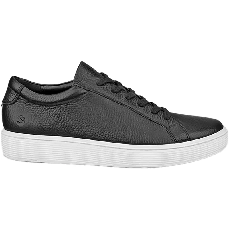 fashionable casual shoes with breathable tops-Women's Ecco Soft 60 Sneaker Black Leather