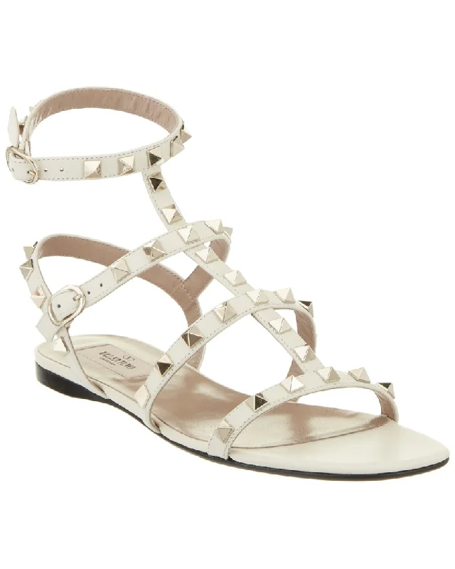 Sandals flash sales-Valentino Rockstud Caged Leather Ankle Strap Sandal