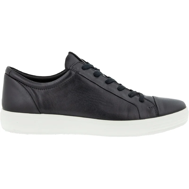 casual shoes for sleek looks-Men's Ecco Soft 7 City Sneaker Black Leather