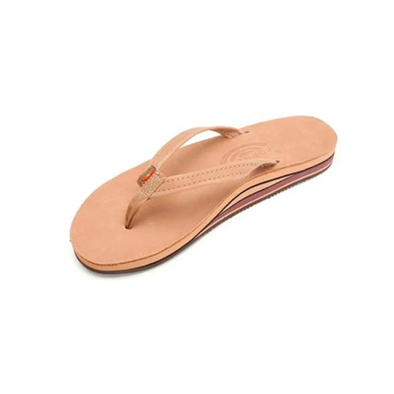 Sandals member events-Rainbow Double Skinny Premier Leather Women's Sandals - Sierra Brown