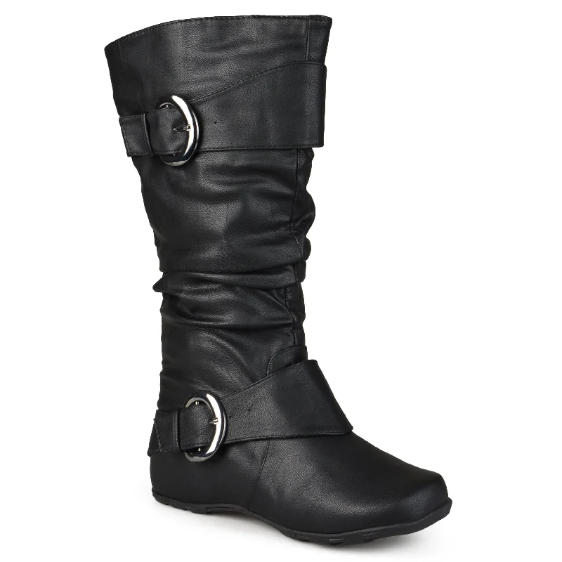 Fashionable flat boots women-Journee Collection Women's Wide Calf Paris Boot