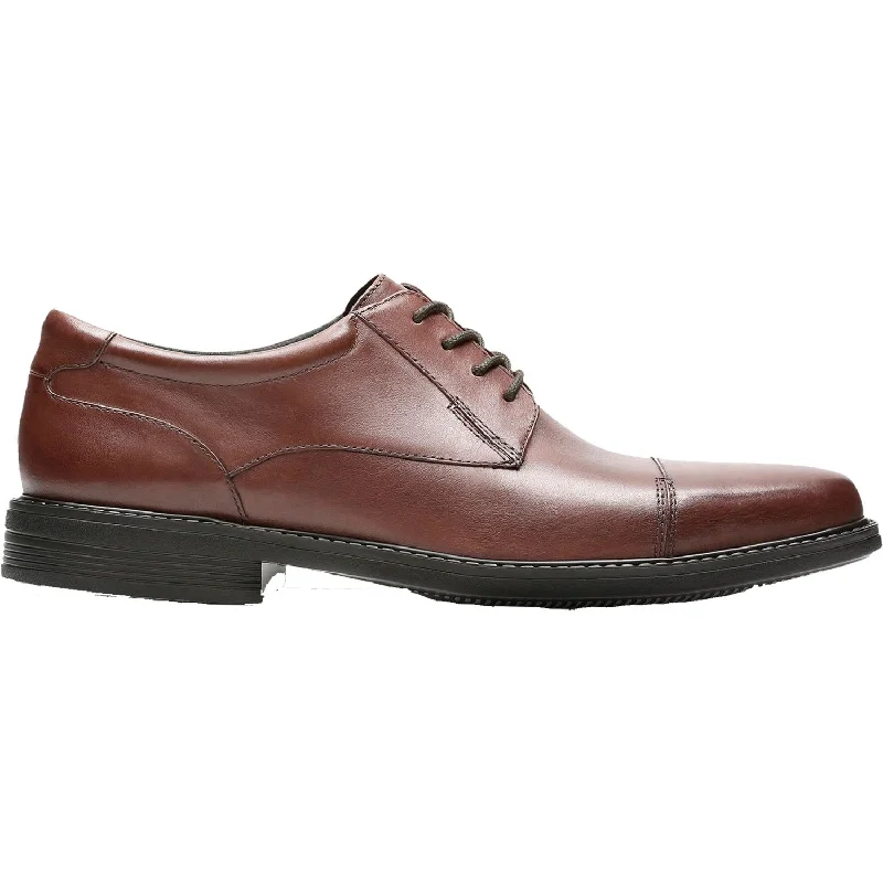 Fashion & Dress Shoes with decorative buckles-Men's Bostonian Wenham Cap Brown Leather