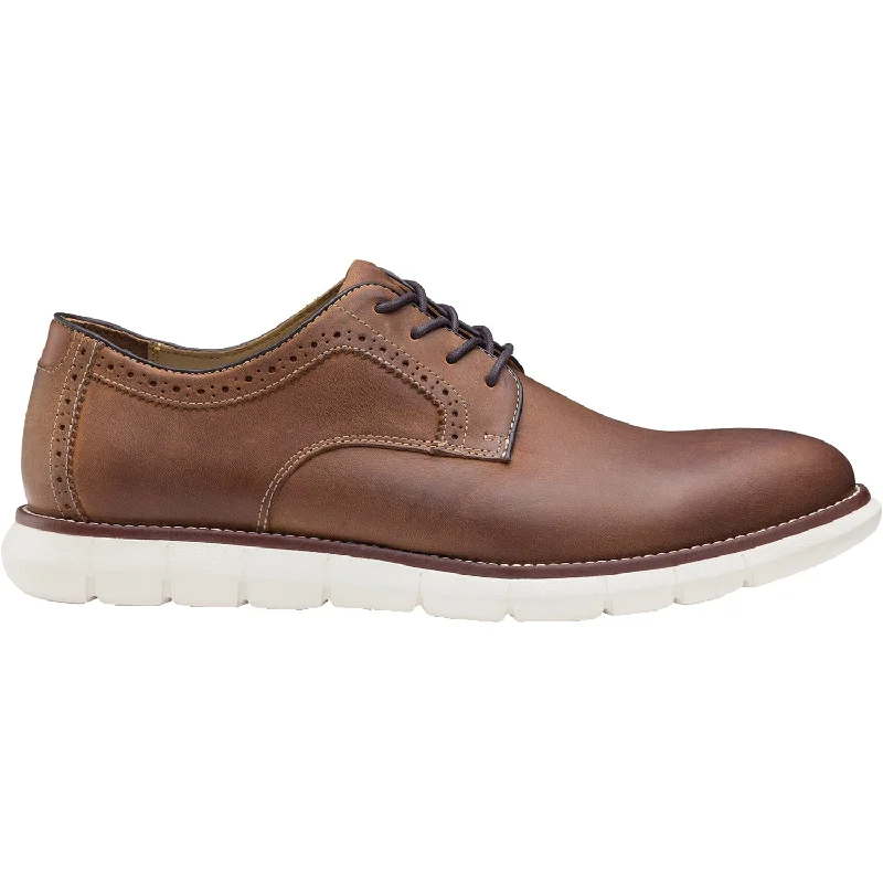 Fashion & Dress Shoes for fashion-conscious women-Men's Johnston & Murphy Holden Plain Toe Tan Oiled Full Grain Leather