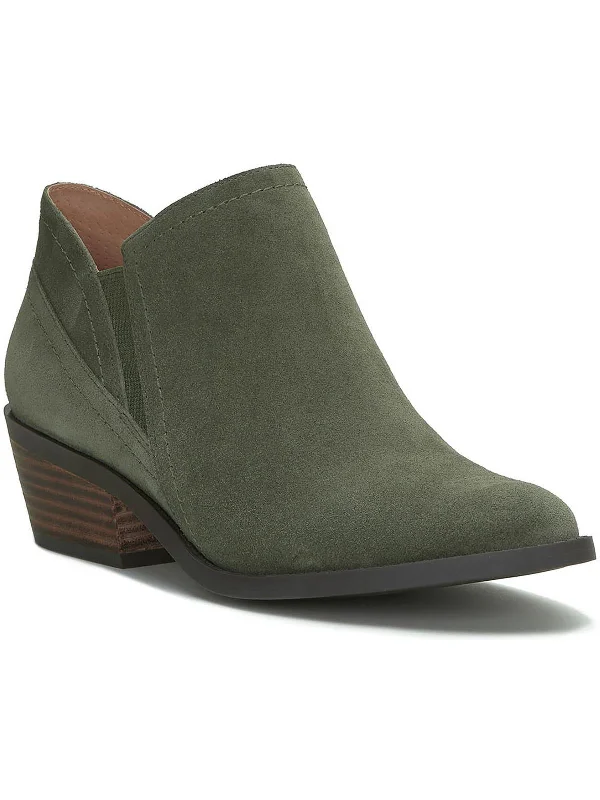 Comfortable stylish boots for hiking-FIONAN Womens Leather Stacked Heel Chelsea Boots