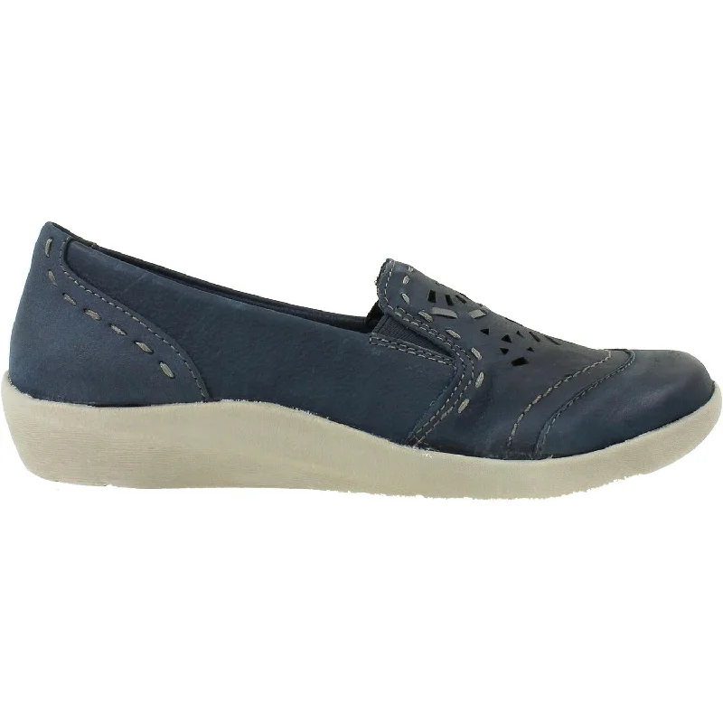 lightweight casual shoes with comfort-Women's Earth Lorena Admiral Blue Leather