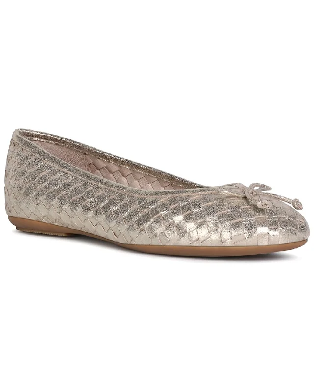 Flats for business meetings-Geox Palmaria Leather Ballerina Flat