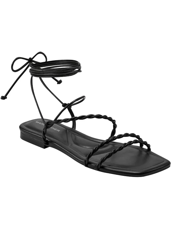 Sandals cake designs-Womens Strappy Faux Leather Gladiator Sandals