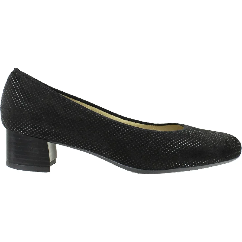 Fashion & Dress Shoes for timeless wardrobe-Women's Ara Vivian Black Puntikid Suede