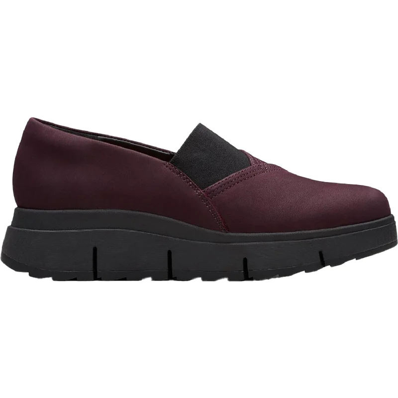 comfortable casual shoes with modern features-Women's Clarks Loriini West Plum Nubuck