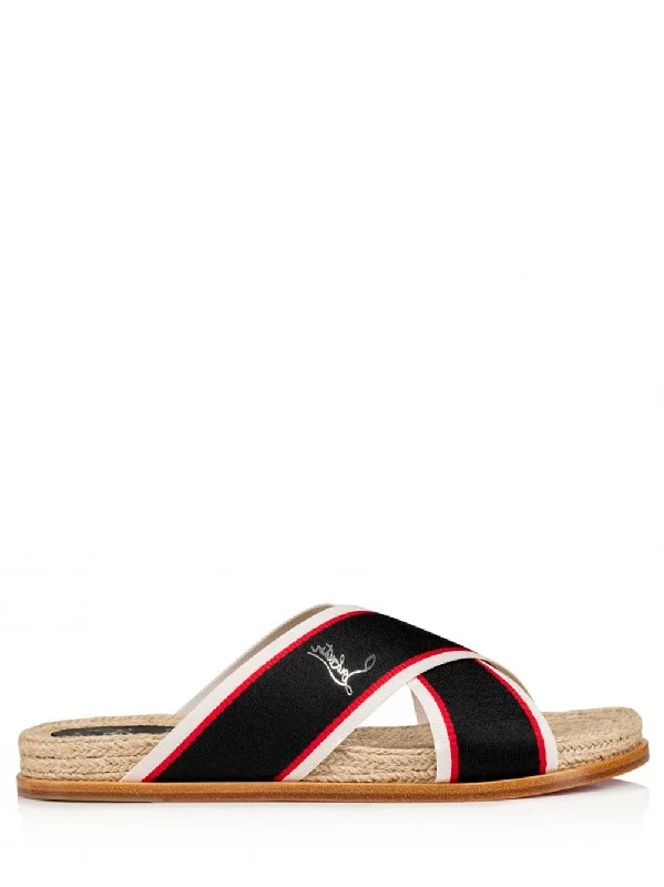 Hot Cross leather slides