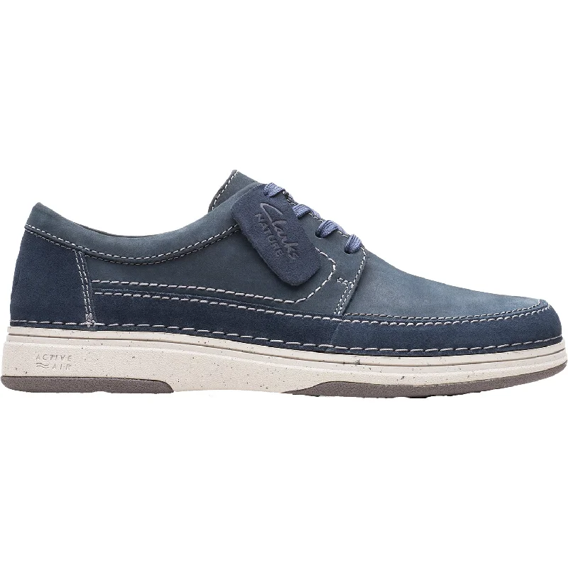 lightweight casual shoes for easy wear-Men's Clarks Nature 5 Lo Navy Combination Nubuck