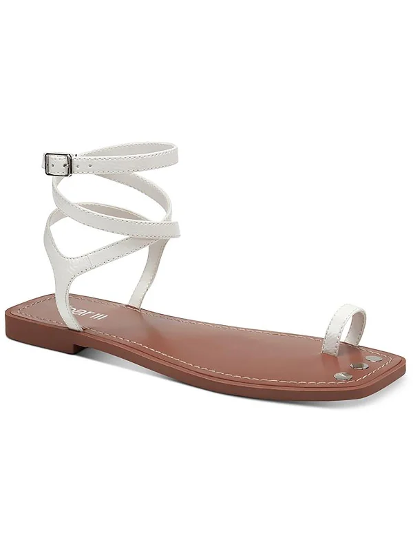 Sandals birthday specials-Ryanne Womens Patent Toe Loop Strappy Sandals