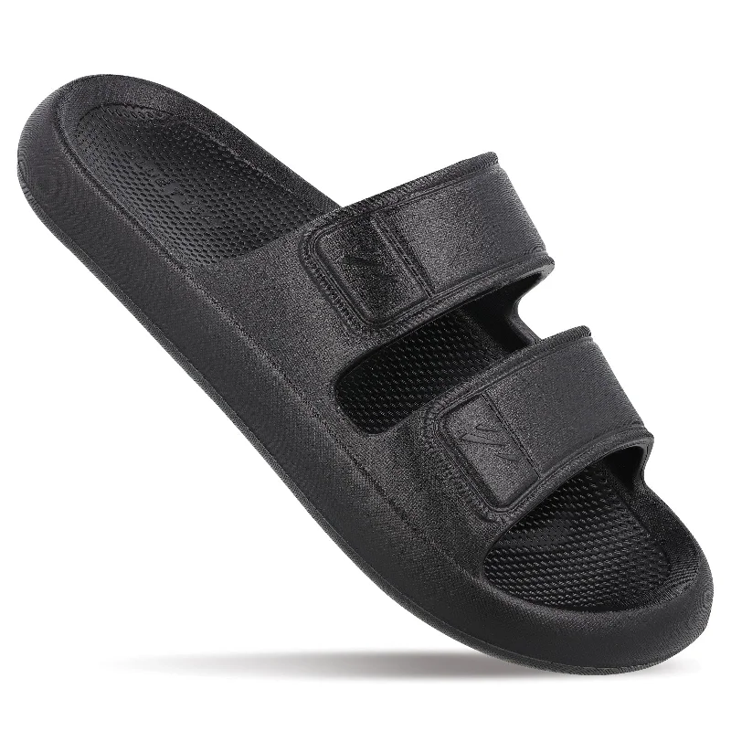 Slippers day opens-Walkaroo Mens Flip Flop Slippers  - BT4823 Black