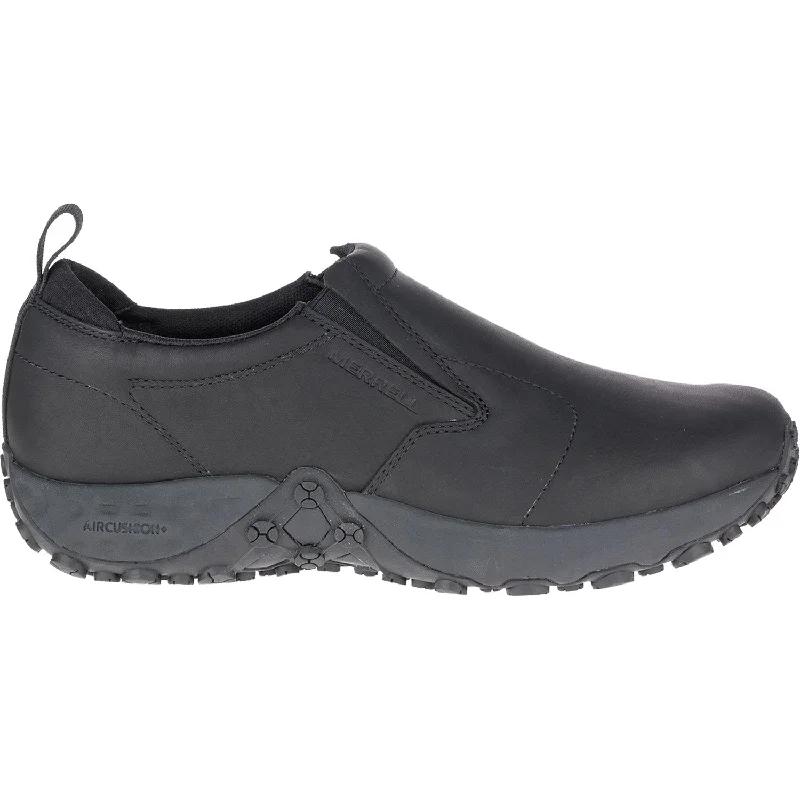 stylish casual shoes for outdoor activities-Men's Merrell Jungle Moc AC+ Pro Black Leather