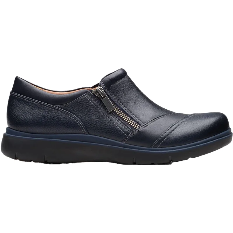 casual shoes for long distance runners-Women's Clarks Certina Pure Navy Leather