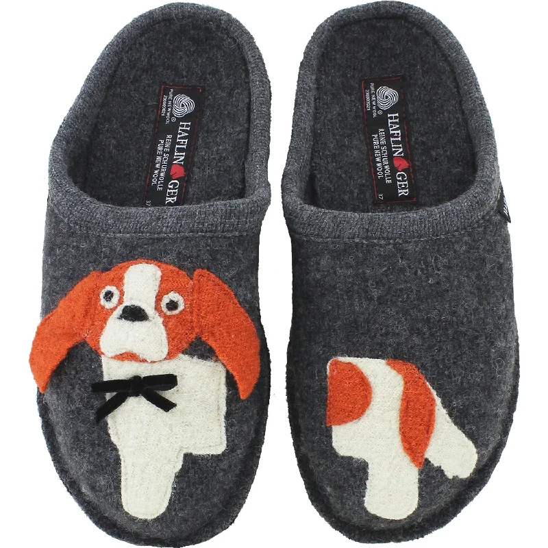 Slippers pillow shifts-Women's Haflinger Spaniel Grey Wool