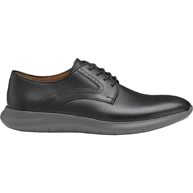 Fashion & Dress Shoes with art deco details-Men's Johnston & Murphy Hennings Plain Toe Black Leather