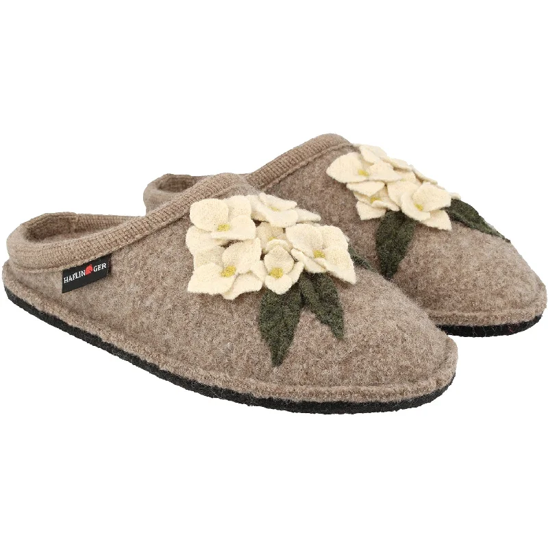 Slippers coffee sips-Women's Haflinger Hortensia Earth Wool