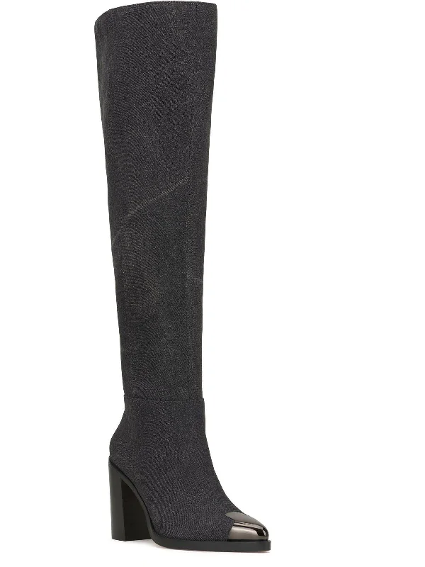 Warm ankle boots-BIDEMI Womens Pointed toe Block heel Over-The-Knee Boots