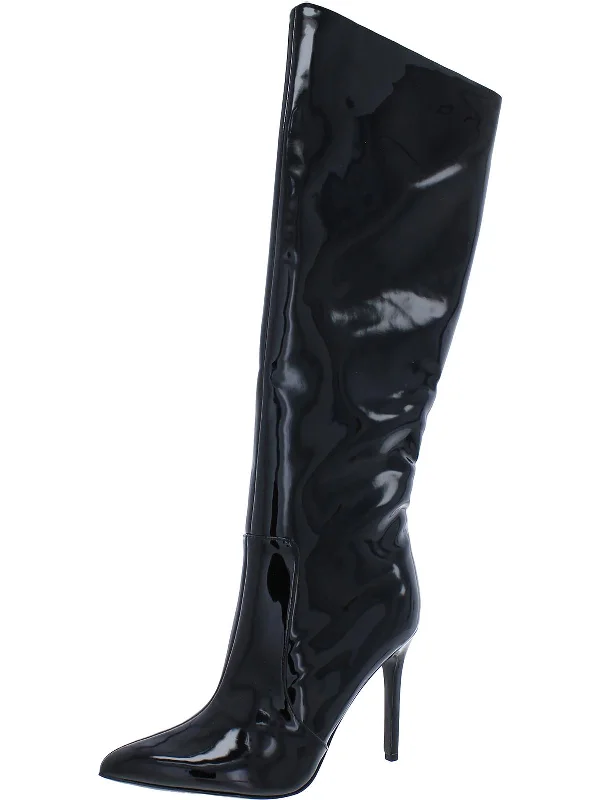 Casual leather boots-Taler 3 Womens Faux leather Pull-on Knee-High Boots