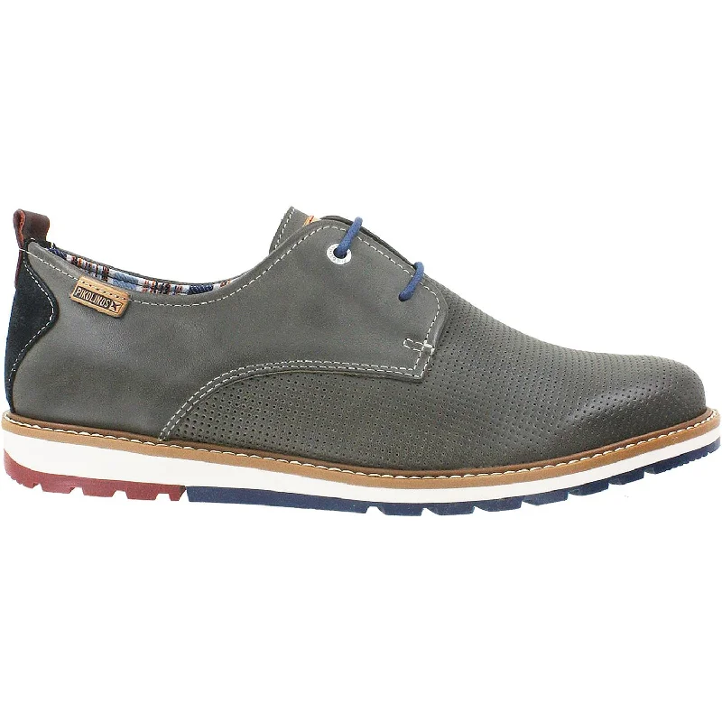 stylish casual shoes for travel with ease-Men's Pikolinos Berna M8J-4273 Dark Grey Leather