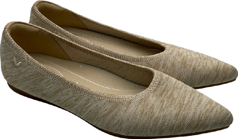 Flats with leather finish-vivaia Beige Pointed Toe Comfortable Ballet Flats UK 4 EU 37 👠