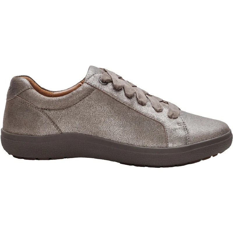 lightweight casual shoes for weekend activities-Women's Aetrex Courtney Brushed Silver Leather