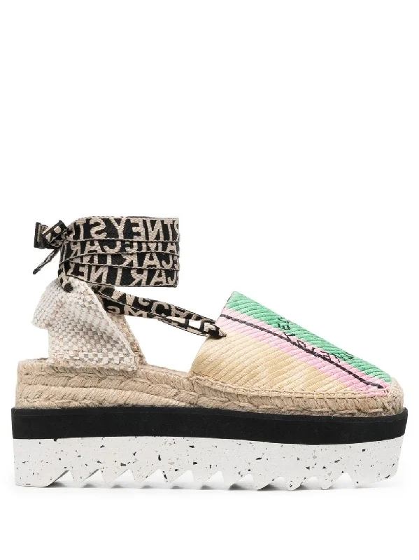 Raffia platform espadrilles