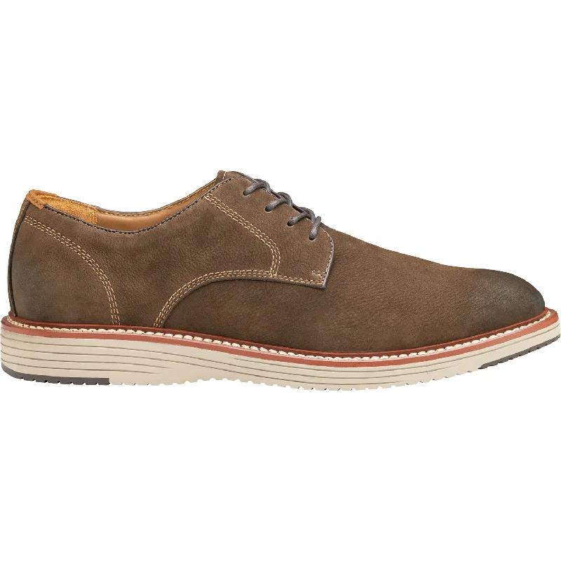 Fashion & Dress Shoes for statement pieces-Men's Johnston & Murphy Upton Plain Toe Dark Brown Nubuck