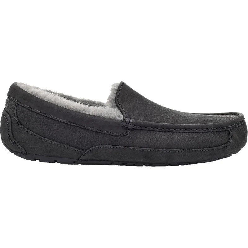 Slippers chill zones-Men's UGG Ascot Black Oiled Leather