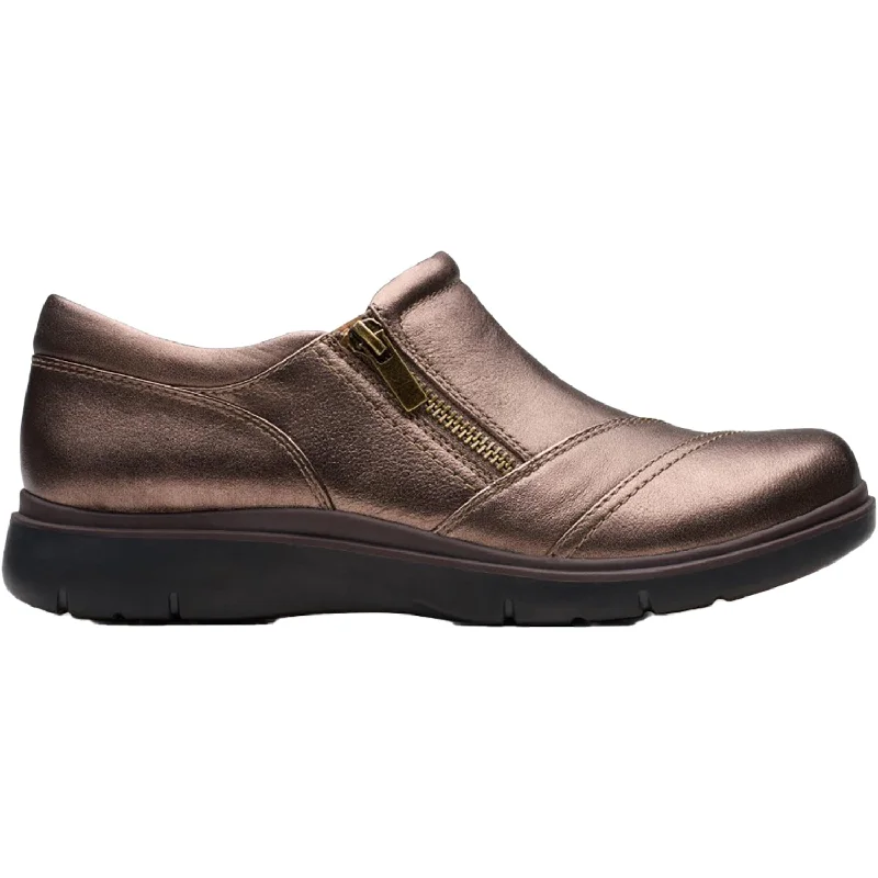 casual shoes for every-day travel comfort-Women's Clarks Certina Pure Antique Bronze Leather